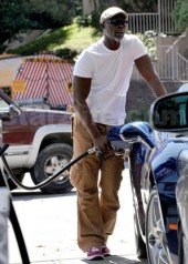 EXCLUSIVE!!! Djimon Hounsou Gasses Up His Ride
