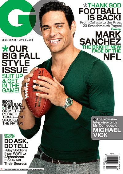 Mark Sanchez Quarterback of the New York Jets is the latest GQ cover boy