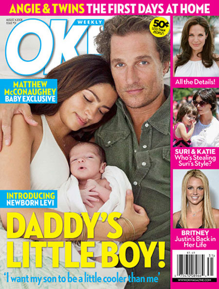I saw the pecker and screamed. 0723 matthew mcconaughey baby 00 Celebs Photo I saw the pecker and screamed.