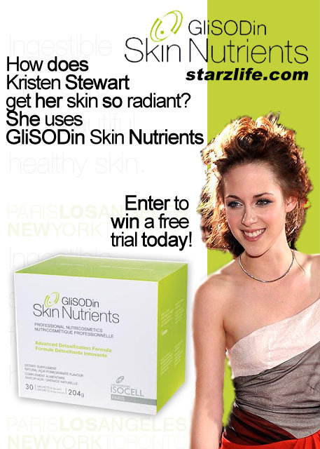 Enter to Win GliSODin Skin Nutrients, a Kristen Stewart Beauty Must! StewartContest Celebs Photo Enter to Win GliSODin Skin Nutrients, a Kristen Stewart Beauty Must!