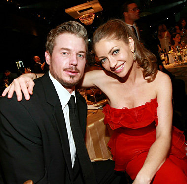 Actors Eric Dane and Rebecca Gayheart backstage at the TNT/TBS b